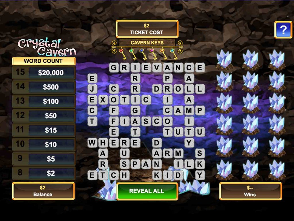 Crystal Cavern game at Mylotto