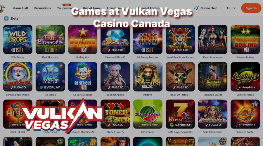 Games at Vulkan Vegas Casino Canada